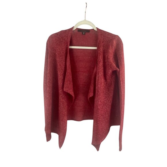 Fever Red Open Front Knitted Cardigan Sweater M Acrylic Blend Winter Oversized - Picture 1 of 7